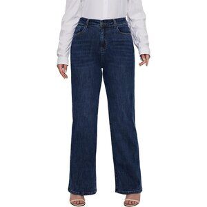 Plus Size Baggy Jeans Women Wide Leg Full Length High Waist Comfortable